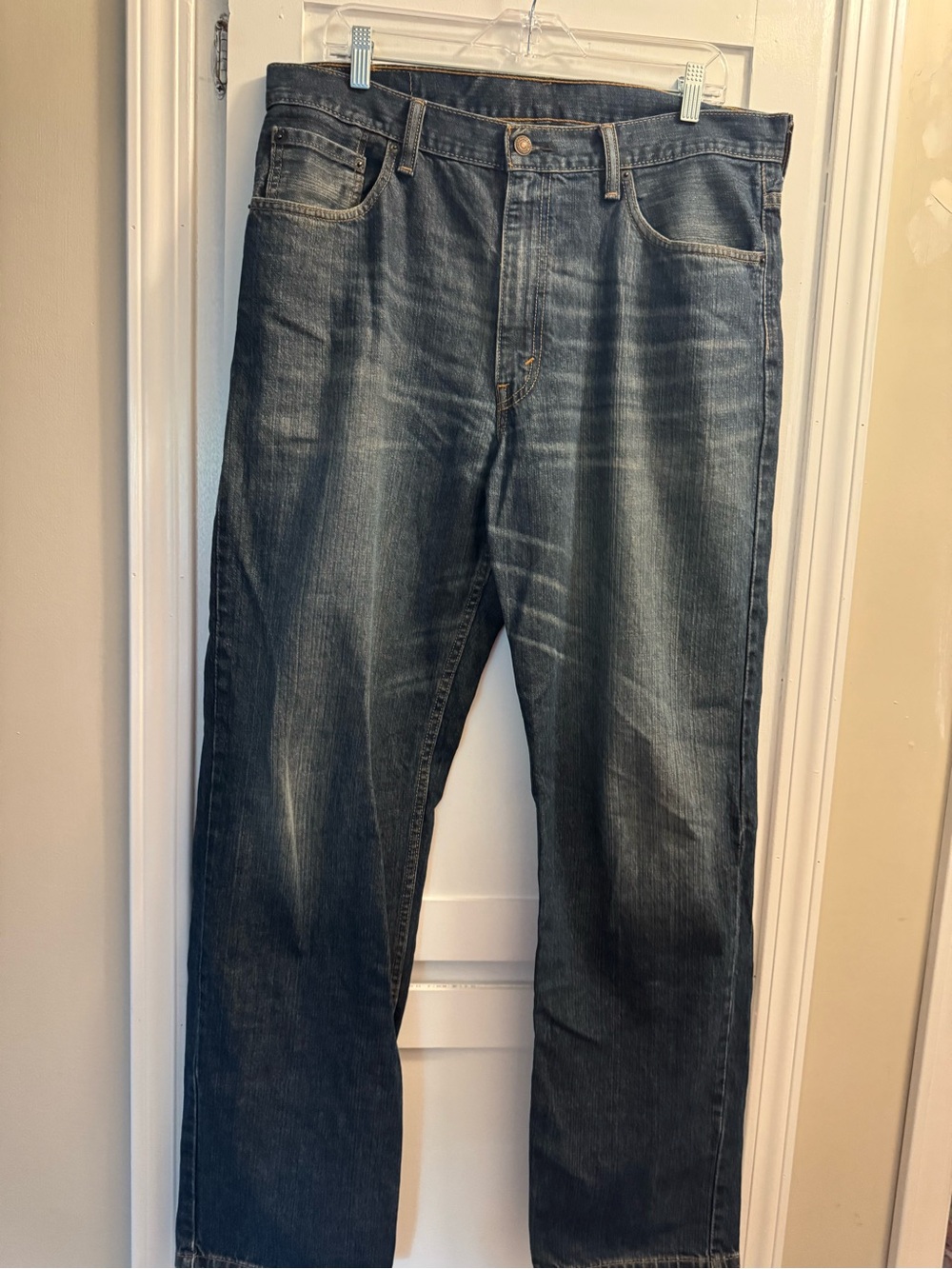Levi's Straight-Leg Jeans in Faded Blue 36x34 cotton